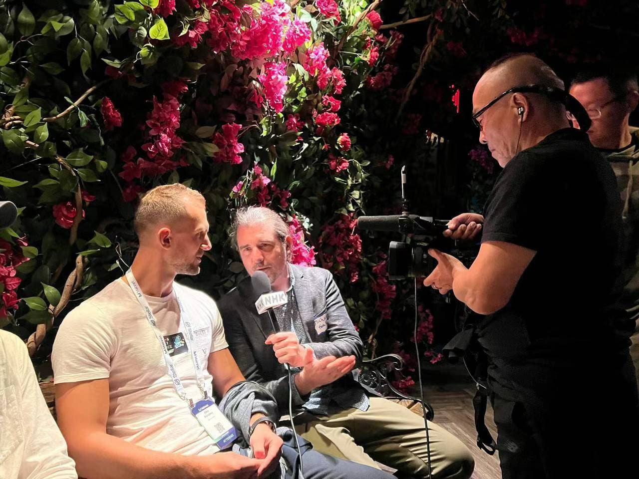 A conversation and media interview at a BBSNYC ecosystem gathering